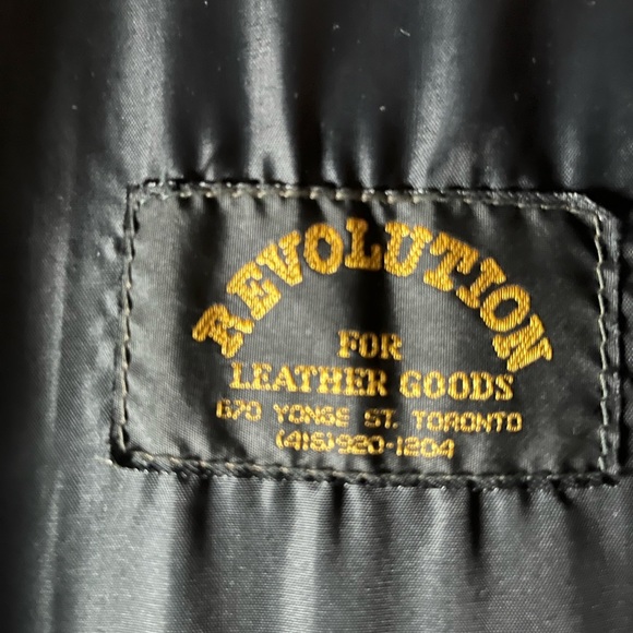 Leather coat made in Canada. Motorcycle style tab collar. Great condition. - Picture 6 of 7